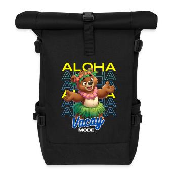 Hawaiian Bear Aloha Mode Vacation - Roll Top Backpack - black - Front