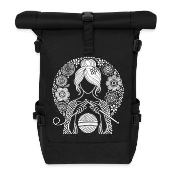 Häkel-Design – Kreative Kunst für Handarbeits-Fans - Rolltop Rucksack - Schwarz - Vorne