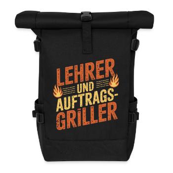 Lehrer und Auftragsgriller - Rolltop Rucksack - Schwarz - Vorne