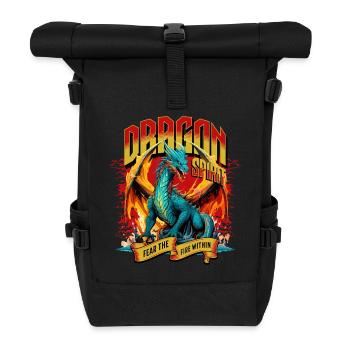 Dragon Fantasy Magic Mysticism Mythology Creature - Roll Top Backpack - black - Front