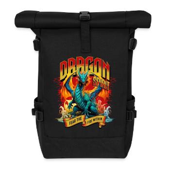 Dragon Fantasy Magic Mysticism Mythology Creature - Roll Top Backpack - black - Front