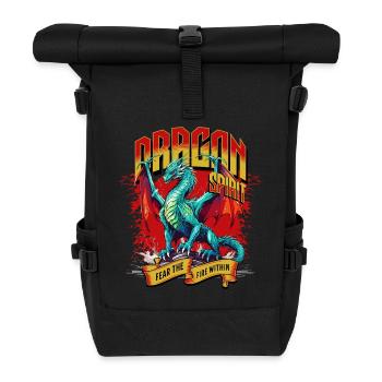 Dragon Fantasy Magic Mysticism Mythology Creature - Roll Top Backpack - black - Front