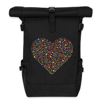 Confetti Heart - Roll Top Backpack - black - Front