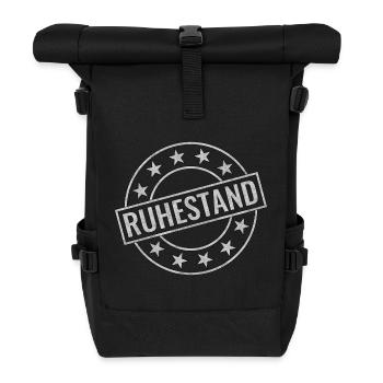 Ruhestand Stempel Pension Pensionierung Rente - Rolltop Rucksack - Schwarz - Vorne