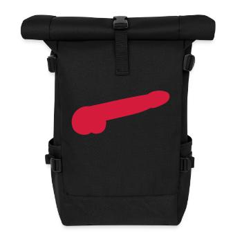 Penis Silhouette - Rolltop Rucksack - Schwarz - Vorne