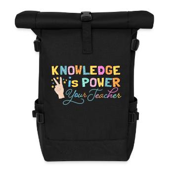 Lehrer - Rolltop Rucksack - Schwarz - Vorne