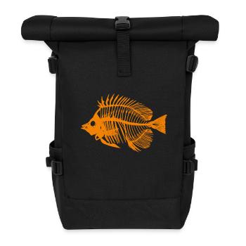 Fisch Orange - Rolltop Rucksack - Schwarz - Vorne