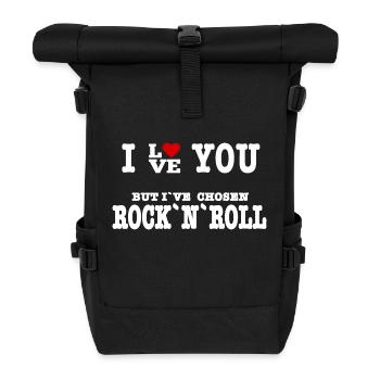 I Love But I've Chosen Rock and Rol - Rolltop Rucksack - Schwarz - Vorne