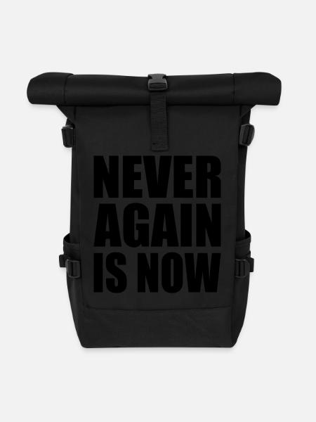 Never again is now - Rolltop Rucksack - Schwarz
