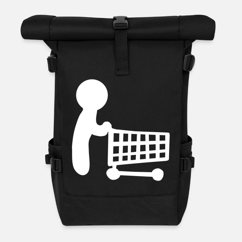 shopping - Roll Top Backpack - black