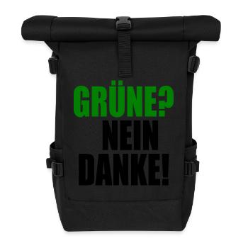 grüne nein danke - Rolltop Rucksack - Schwarz - Vorne