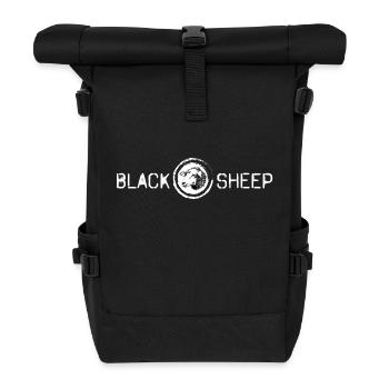 Black Sheep | Cooles Streetwear-Typo-Shirt - Rolltop Rucksack - Schwarz - Vorne