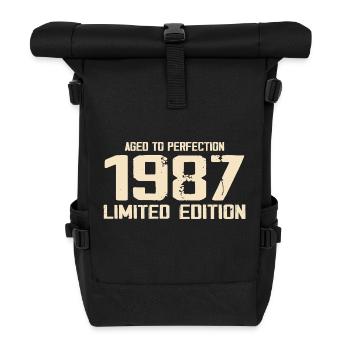 1987 Limited edition 1987 Birthday 1987 Retro - Roll Top Backpack - black - Front