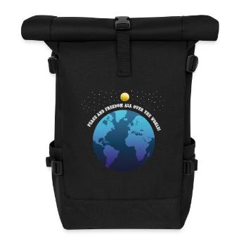Paix, liberté partout dans le monde. - Sac à dos roll top - noir - Devant