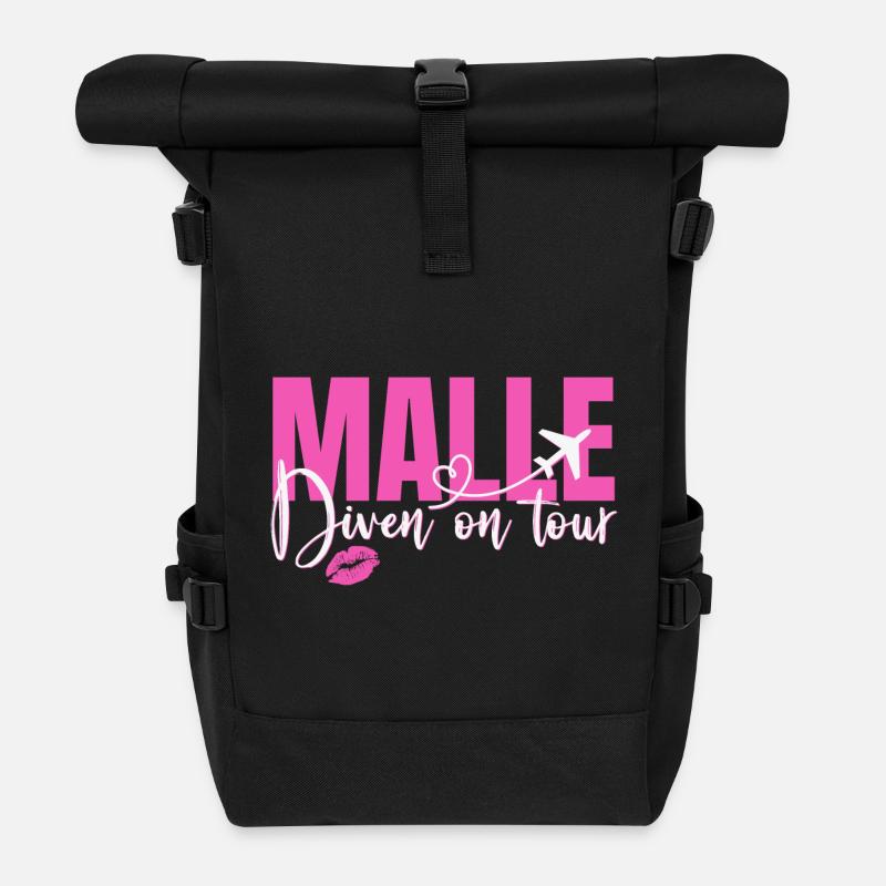 Mallorca Sprüche Malle Diven On Tour Urlaub Party - Rolltop Rucksack - Schwarz
