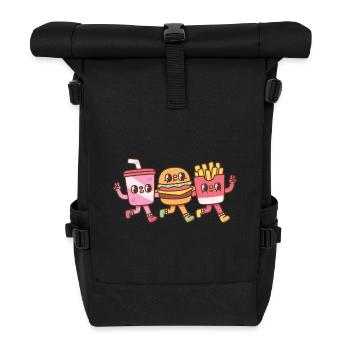 Süßer Soda Burger Und Pommes Besties - Rolltop Rucksack - Schwarz - Vorne