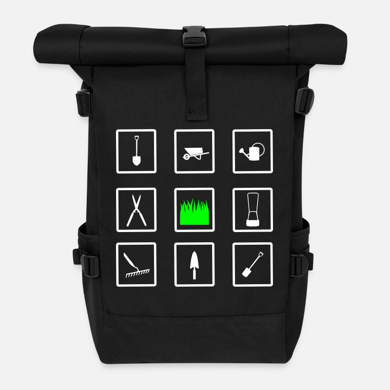 gardening icons - Rolltop Rucksack - Schwarz