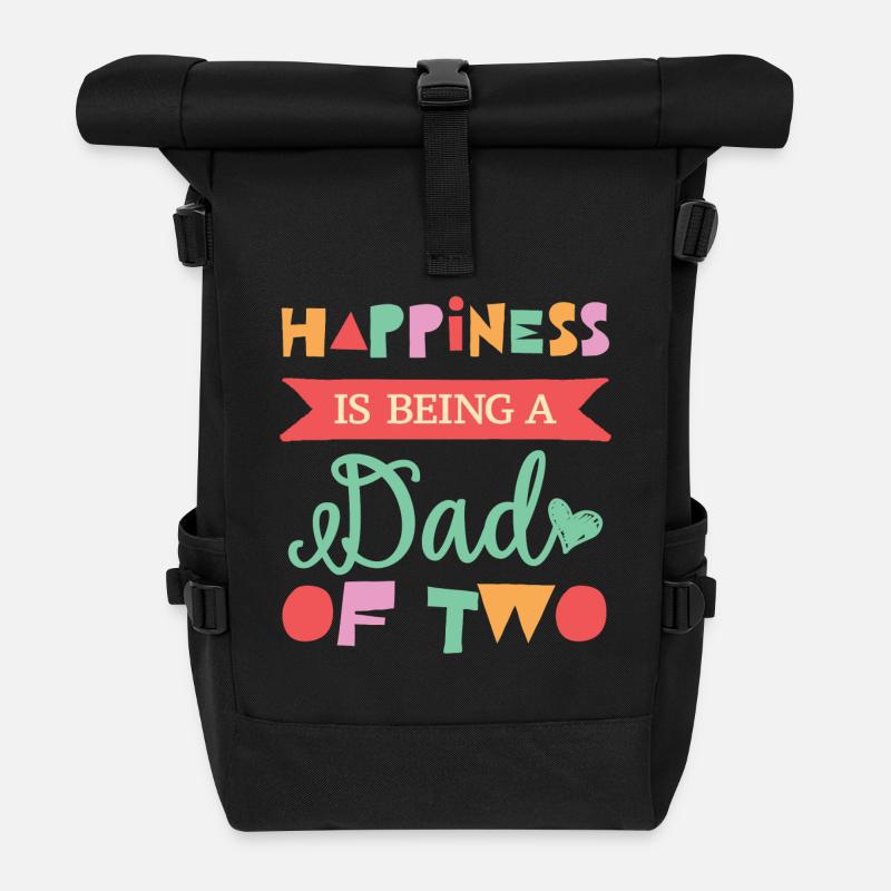 Heureusement, il est d'être un père de deux enfants - Sac à dos roll top - noir