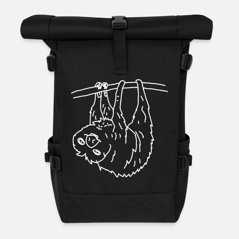 sloth - Roll Top Backpack - black
