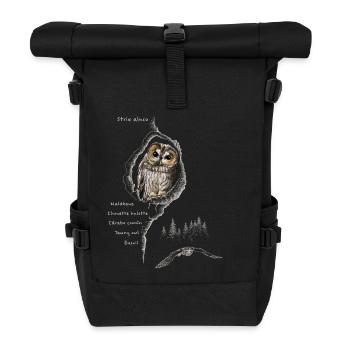 Chouette hulotte - Sac à dos roll top - noir - Devant