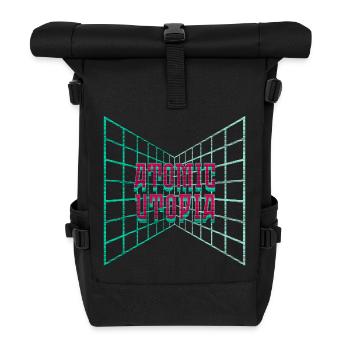 Atomic Utopia - Digital Tile Grid - Roll Top Backpack - black - Front
