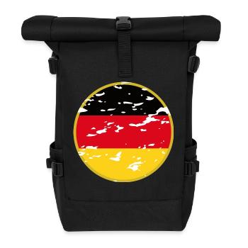 Schwarz-Rot-Gold: Deutschland-Style - Rolltop Rucksack - Schwarz - Vorne