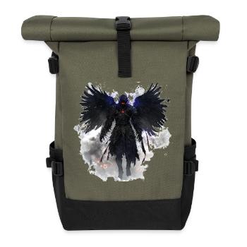 Dunkler Engel T-Shirt – Mystisches Fantasy-Design - Rolltop Rucksack - Olive/Schwarz - Vorne