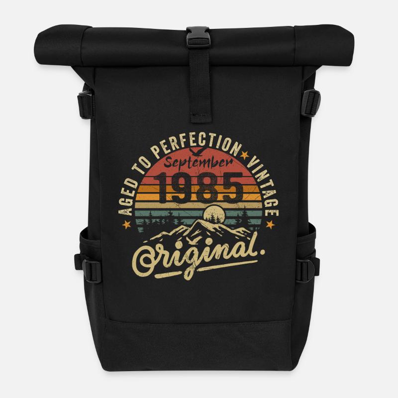 september 1985 Jahrestag september 1985 september - Rolltop Rucksack - Schwarz
