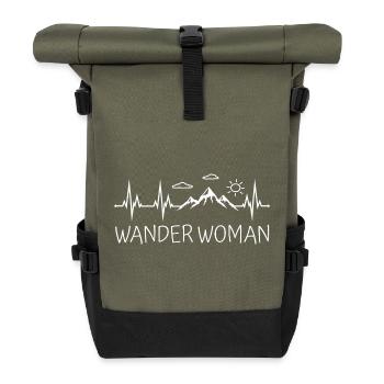 Randonneurs woman battement de coeur randonnées randonnées randonnées - Sac à dos roll top - olive/noir - Devant