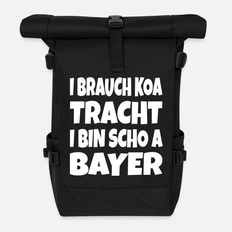 I brauch koa Tracht... - Rolltop Rucksack - Schwarz