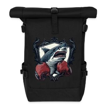 Hai Boxer MMA Logo - Rolltop Rucksack - Schwarz - Vorne