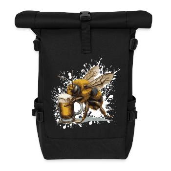 Bee Beer Funny - Roll Top Backpack - black - Front