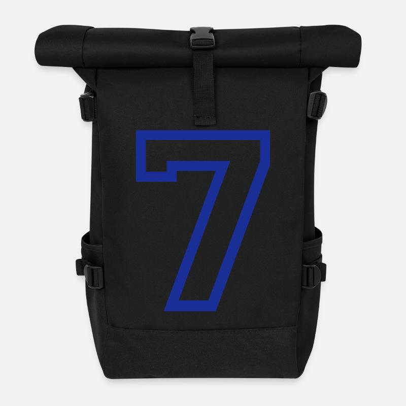 DIE NUMMER SIEBEN, 7 Jahre - Rolltop Rucksack - Schwarz