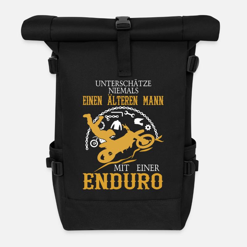 Älterer Mann Enduro - Rolltop Rucksack - Schwarz