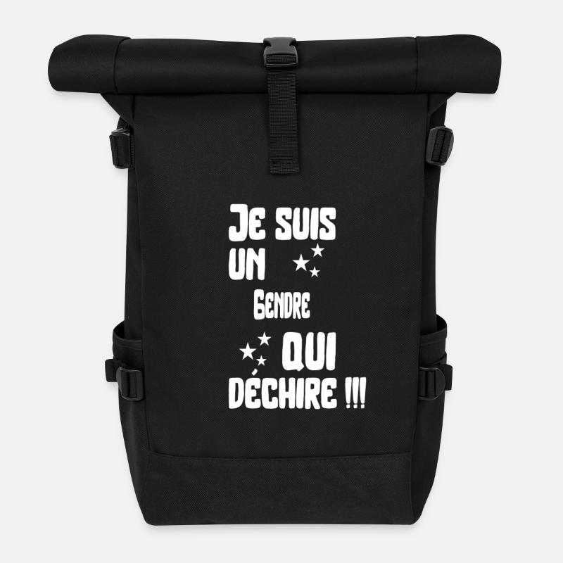 Gendre qui déchire cadeau - Sac à dos roll top - noir