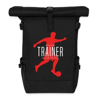 Bester Trainer aller Zeiten Fußball Trainer Shirt - Rolltop Rucksack - Schwarz - Vorne