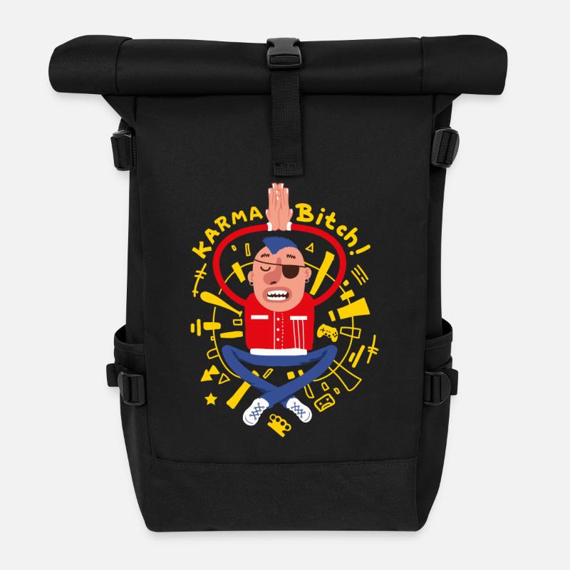 Meditierender Punk - Rolltop Rucksack - Schwarz