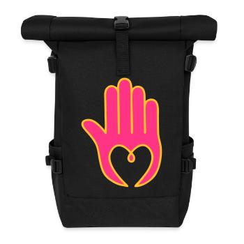 Ornement emblème Mandala07 - Sac à dos roll top - noir - Devant