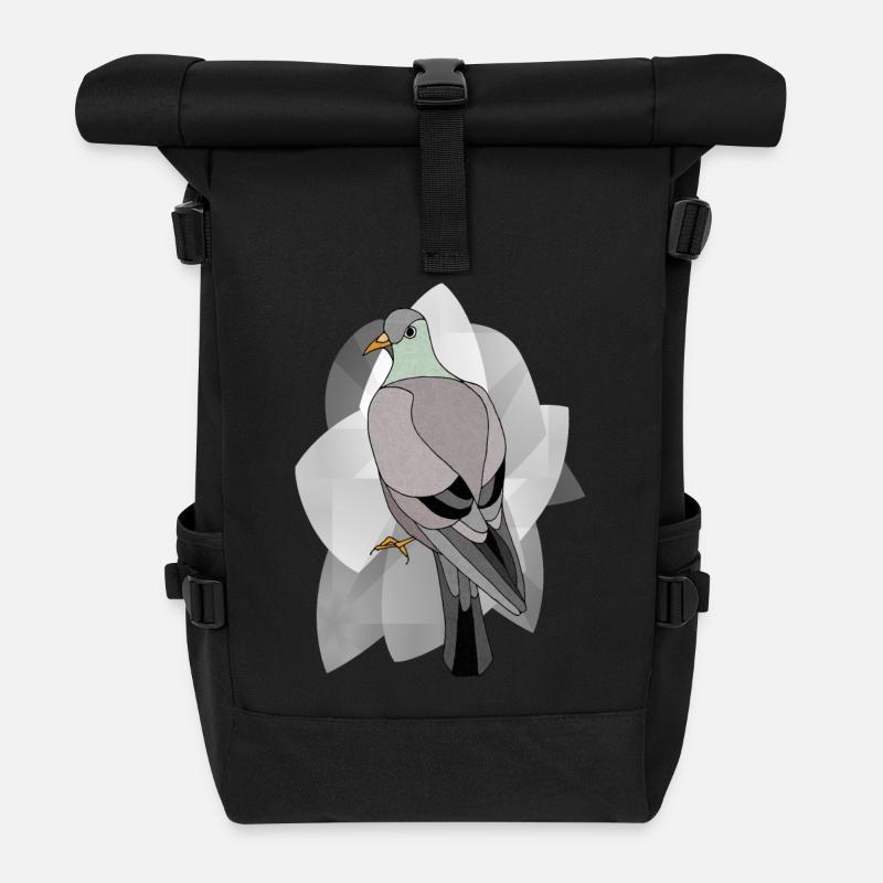 Pigeon oiseau - Sac à dos roll top - noir