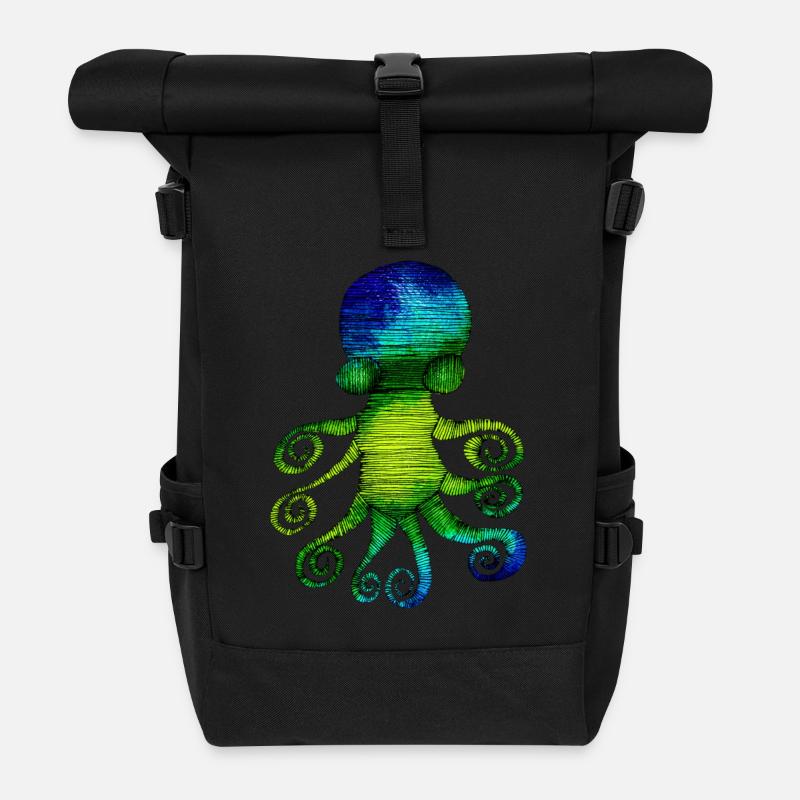 Squid - Roll Top Backpack - black