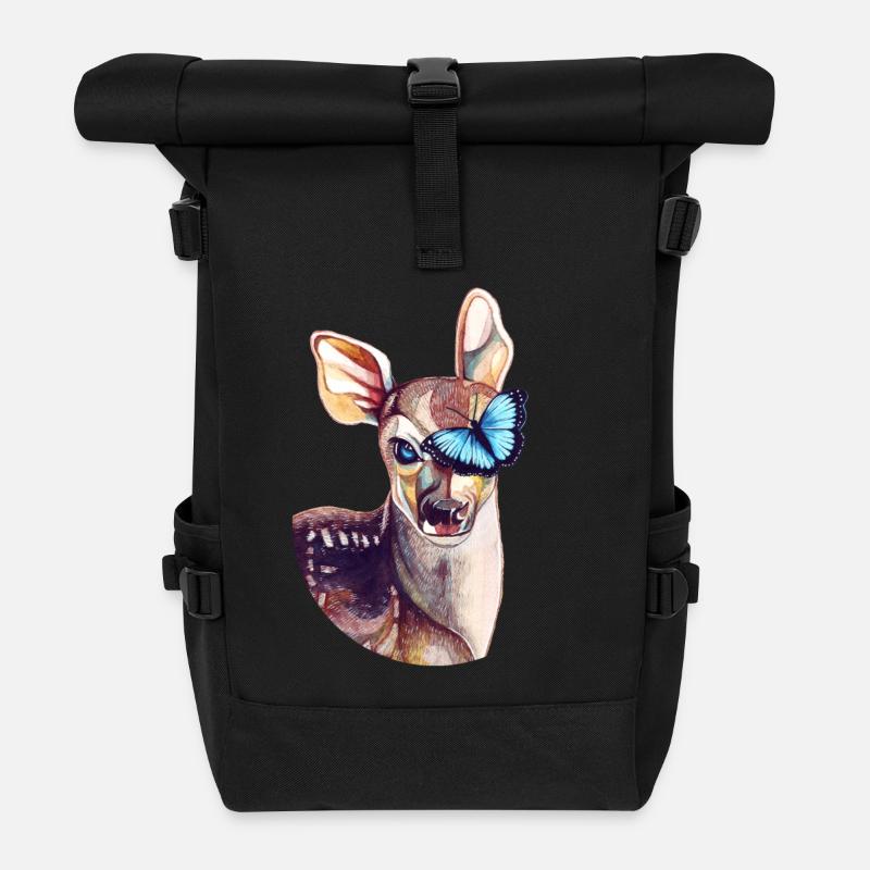 Reh & Schmetterling – Tribut zu Life is Strange - Rolltop Rucksack - Schwarz