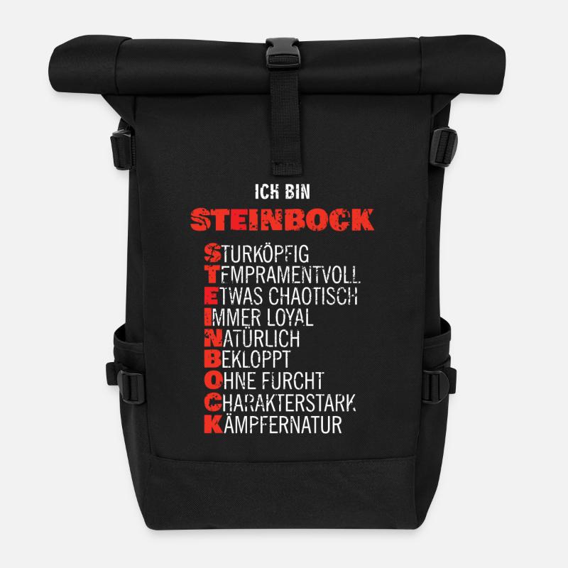 Sternzeichen Steinbock Shirt Sternenbild Geschenk - Rolltop Rucksack - Schwarz