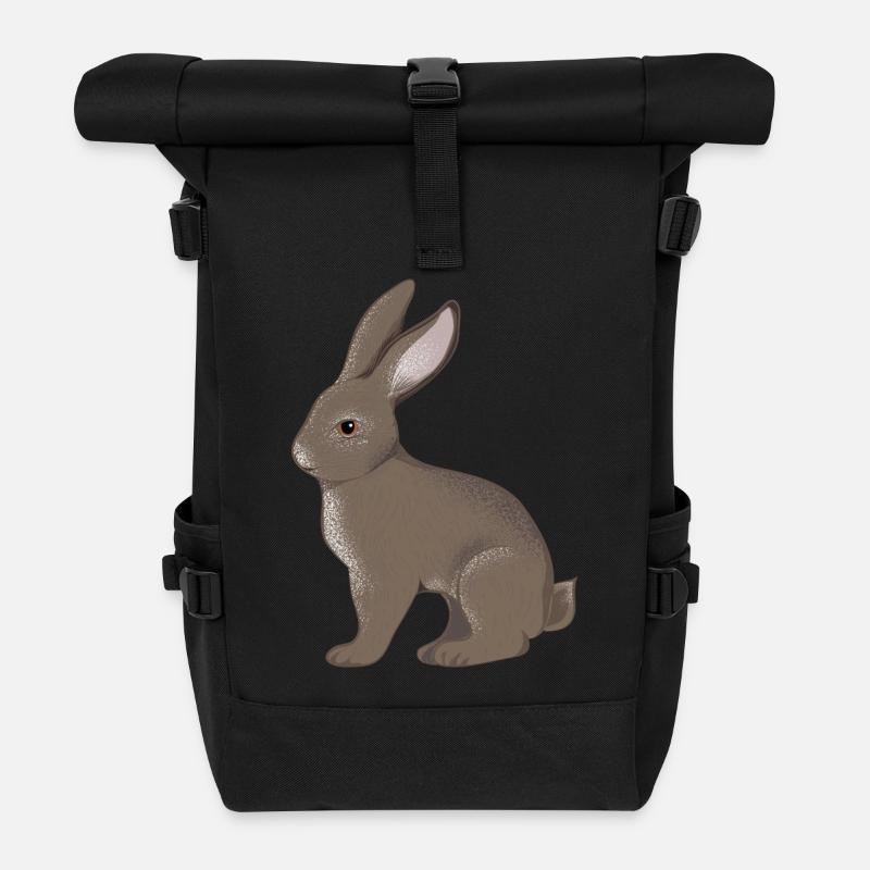 small rabbit - Roll Top Backpack - black