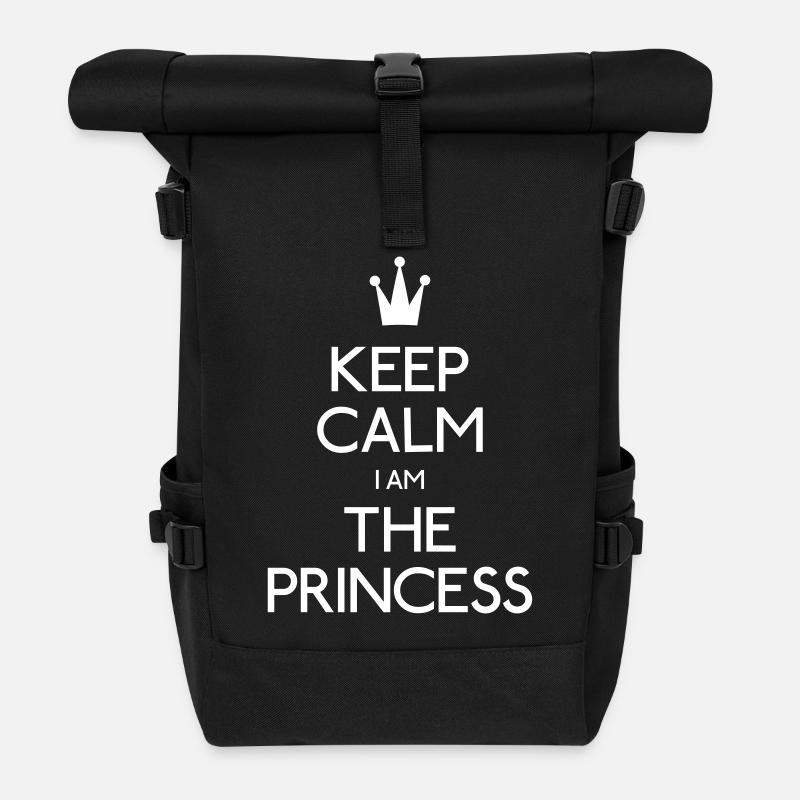 Keep Calm Princess - Rolltop Rucksack - Schwarz