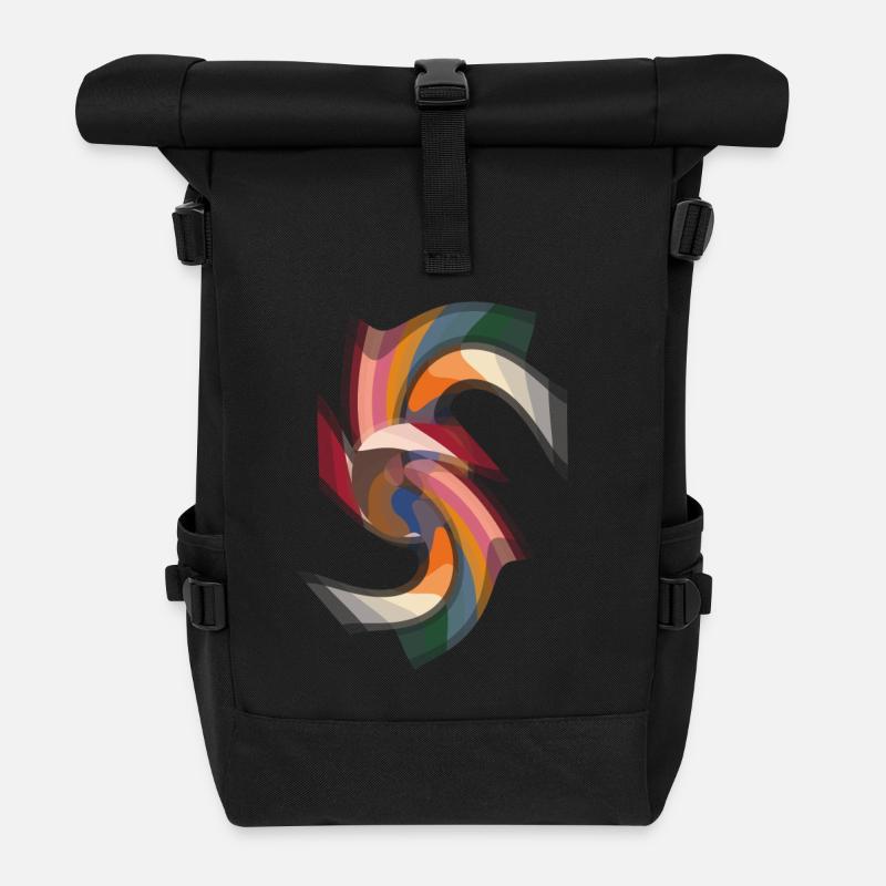 Design abstrakt made by Eve Nord - Rolltop Rucksack - Schwarz
