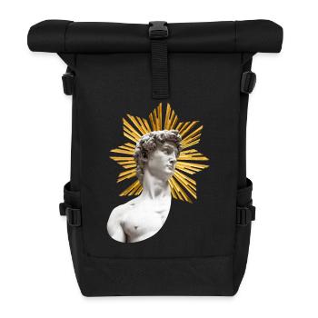 David mit Heiligenschein | Michelangelo - Rolltop Rucksack - Schwarz - Vorne