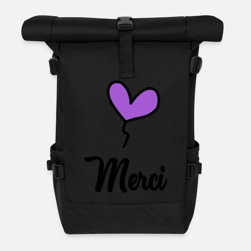 MERCI. MAÎTRESSE. MAÎTRE. MERCI MAÎTRESSE - Sac à dos roll top - noir