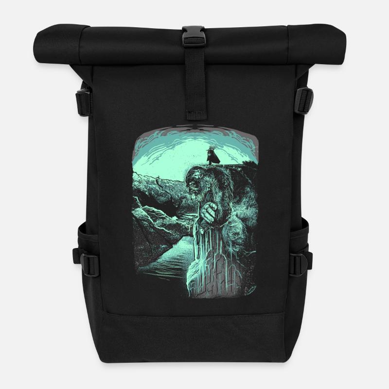 Preikestolen - Troll - Norwegen - Rolltop Rucksack - Schwarz