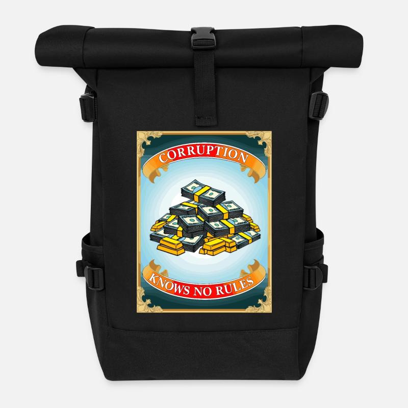 Korruption kennt keine Regeln - Rolltop Rucksack - Schwarz