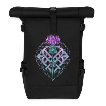 Thistle Shield Celtic Knots Thistle Lover - Roll Top Backpack - black - Front